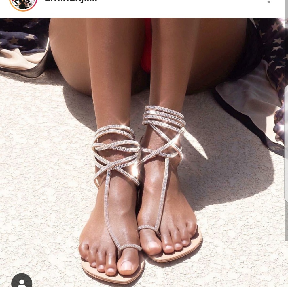 gladiator (crystal) lace up sandals